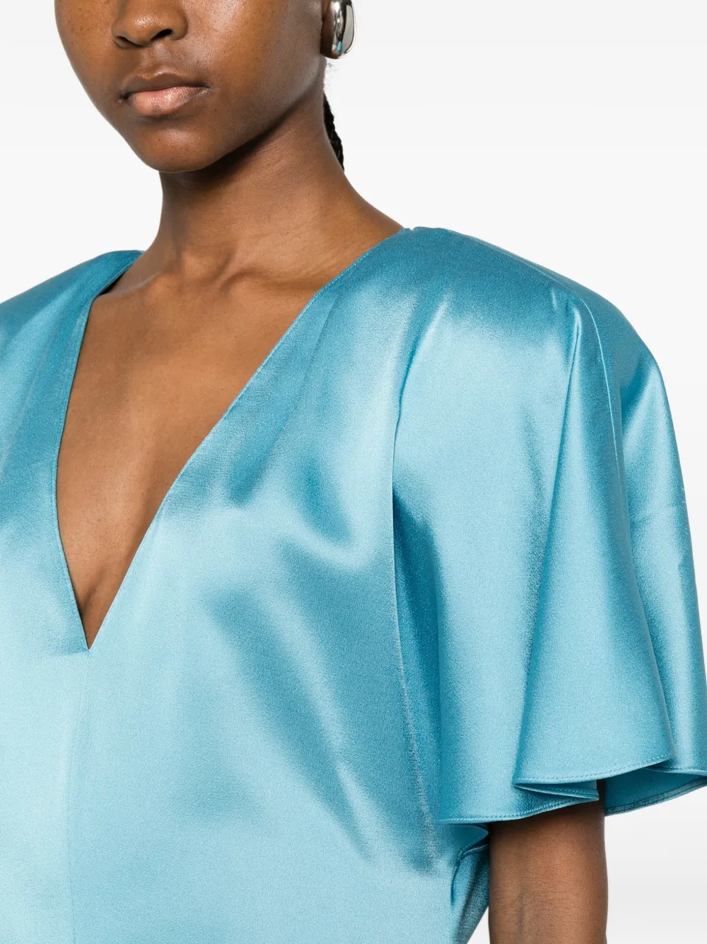Stella McCartney Midi-jurk met V-hals Blauw