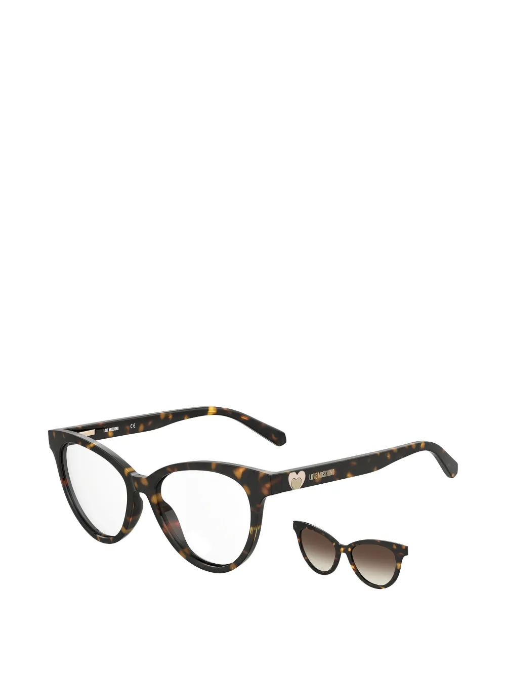 Love Moschino Zonnebril met schildpadschild-design Bruin
