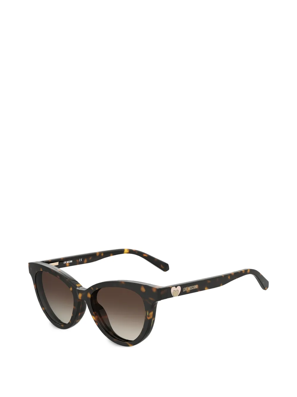 Love Moschino tortoiseshell-effect cat-eye clip-on sunglasses - Marrone