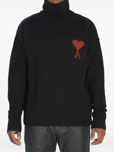 AMI Paris logo turtle-neck sweater