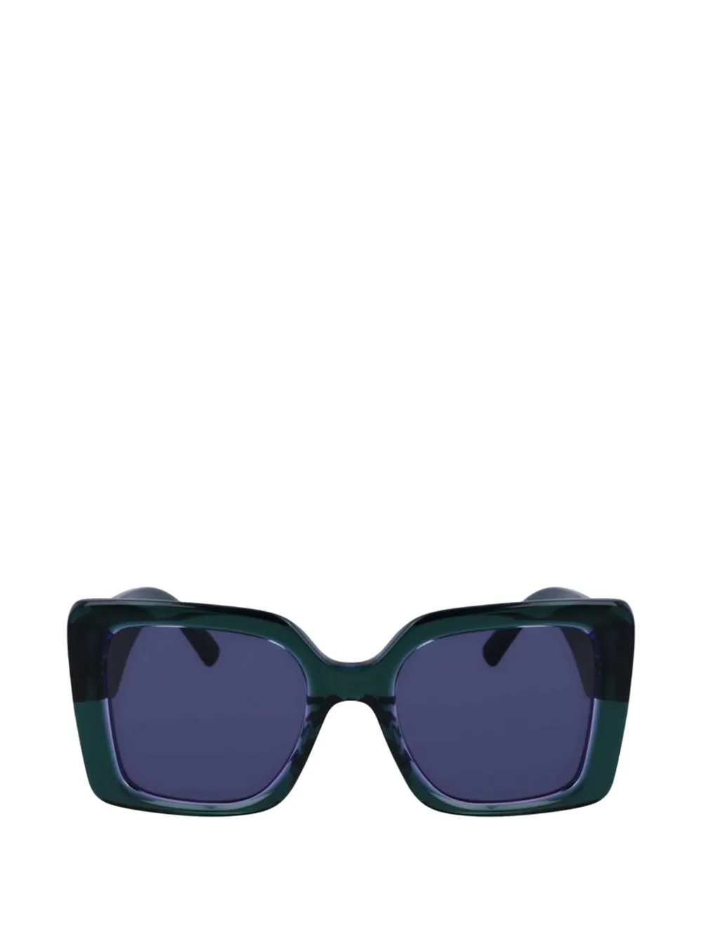 Karl Lagerfeld fan-detail square-frame sunglasses - Verde