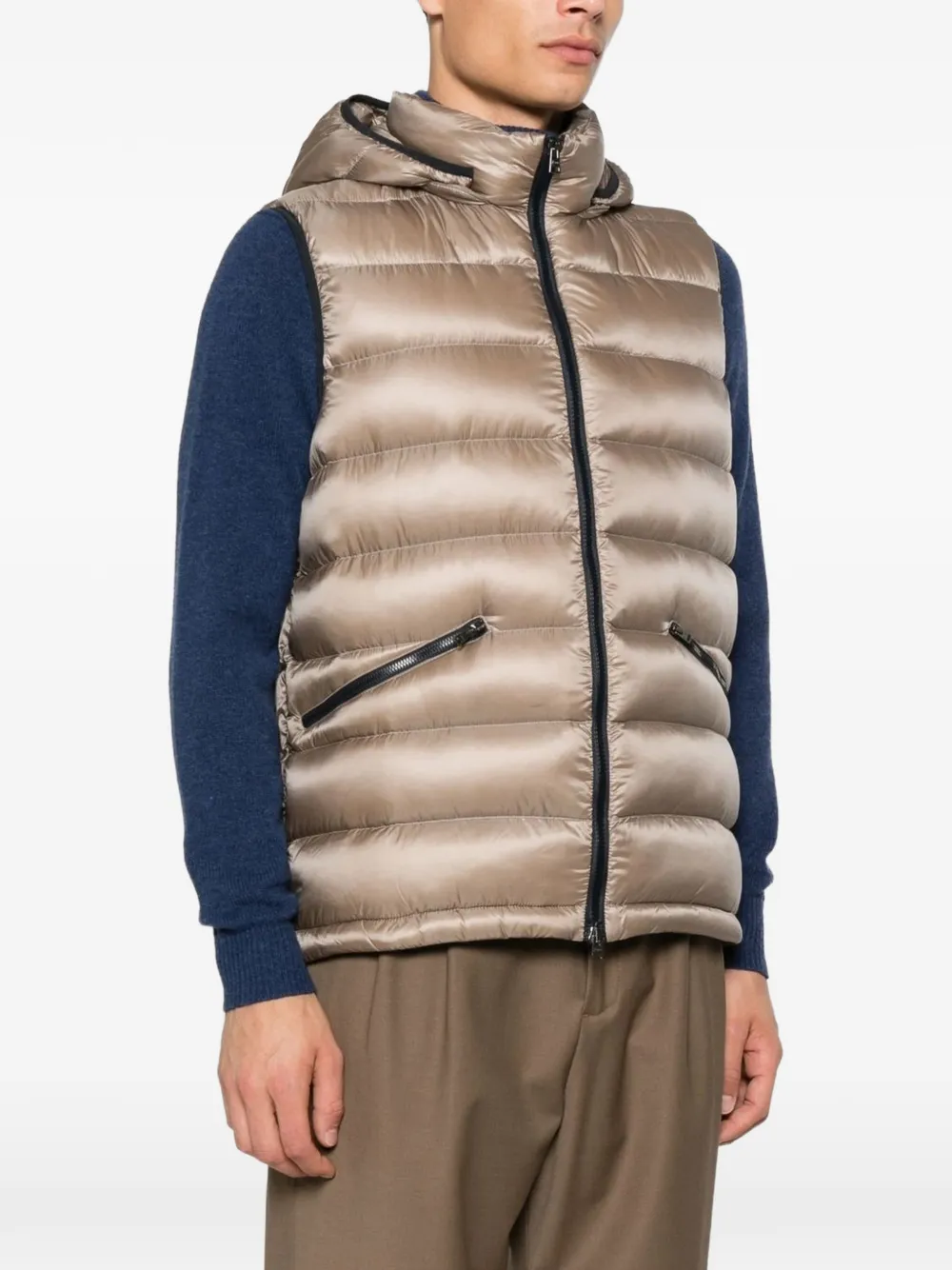Herno Bodywarmer met capuchon Beige
