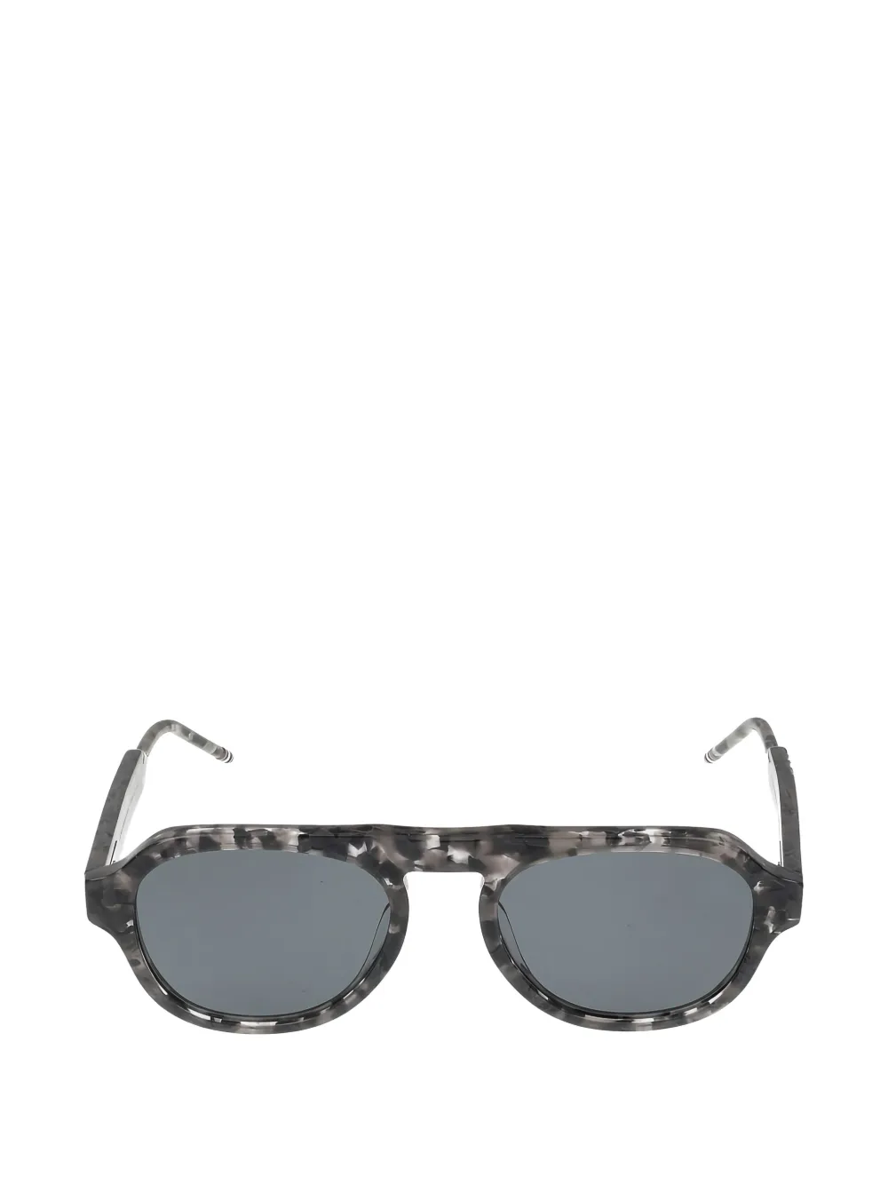Thom Browne tortoiseshell-effect rectangle-frame sunglasses | Grey