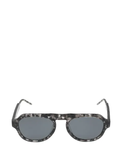 Thom Browne tortoiseshell-effect rectangle-frame sunglasses