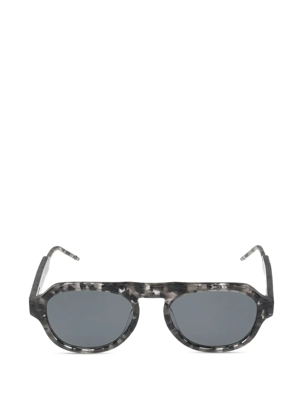 Thom Browne tortoiseshell-effect rectangle-frame sunglasses - Grigio