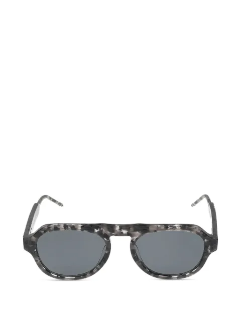 Thom Browne tortoiseshell-effect rectangle-frame sunglasses