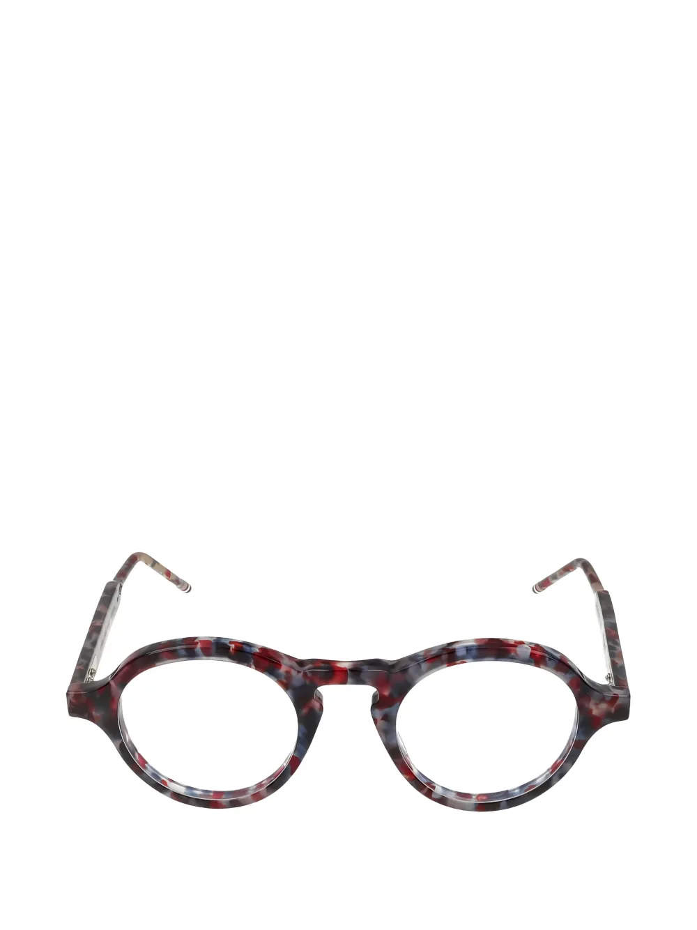 Thom Browne Eyewear 톨토이즈셸 이펙트 라운드 프레임 안경 | 레드 | Image 1