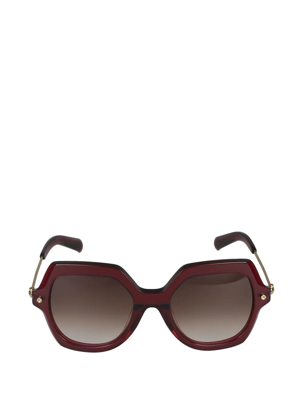 Yohji Yamamoto geometric-frame sunglasses - Rosso