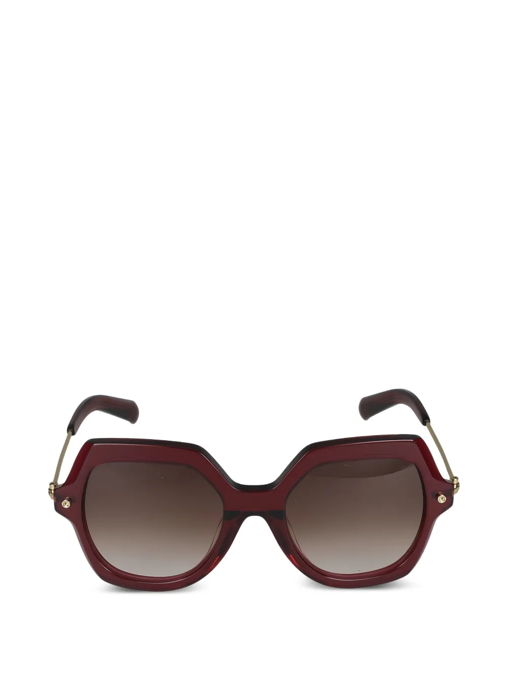 Yohji Yamamoto geometric-frame sunglasses - Rosso