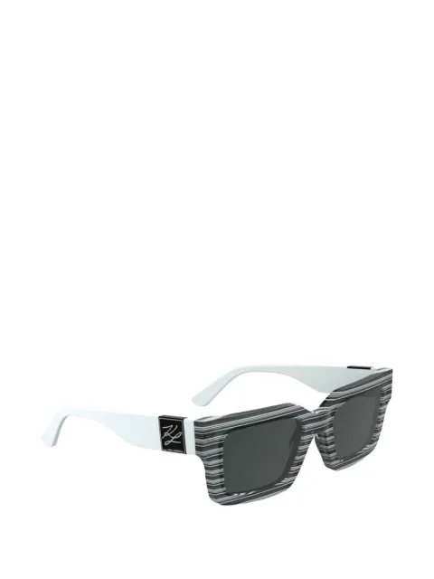 Karl Lagerfeld striped rectangle-frame sunglasses