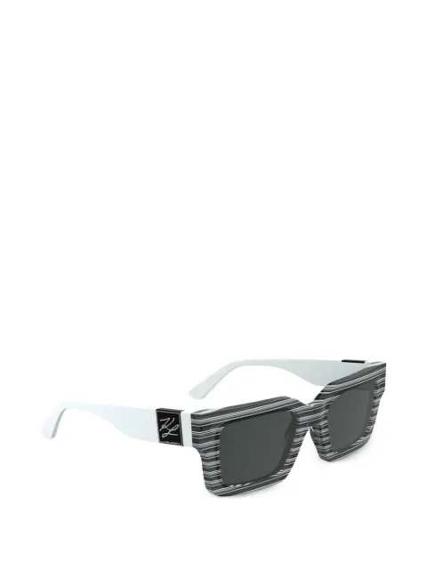 Karl Lagerfeld striped rectangle-frame sunglasses
