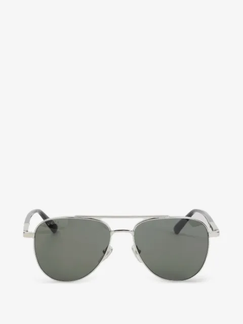 Gucci double-bridge pilot-frame sunglasses