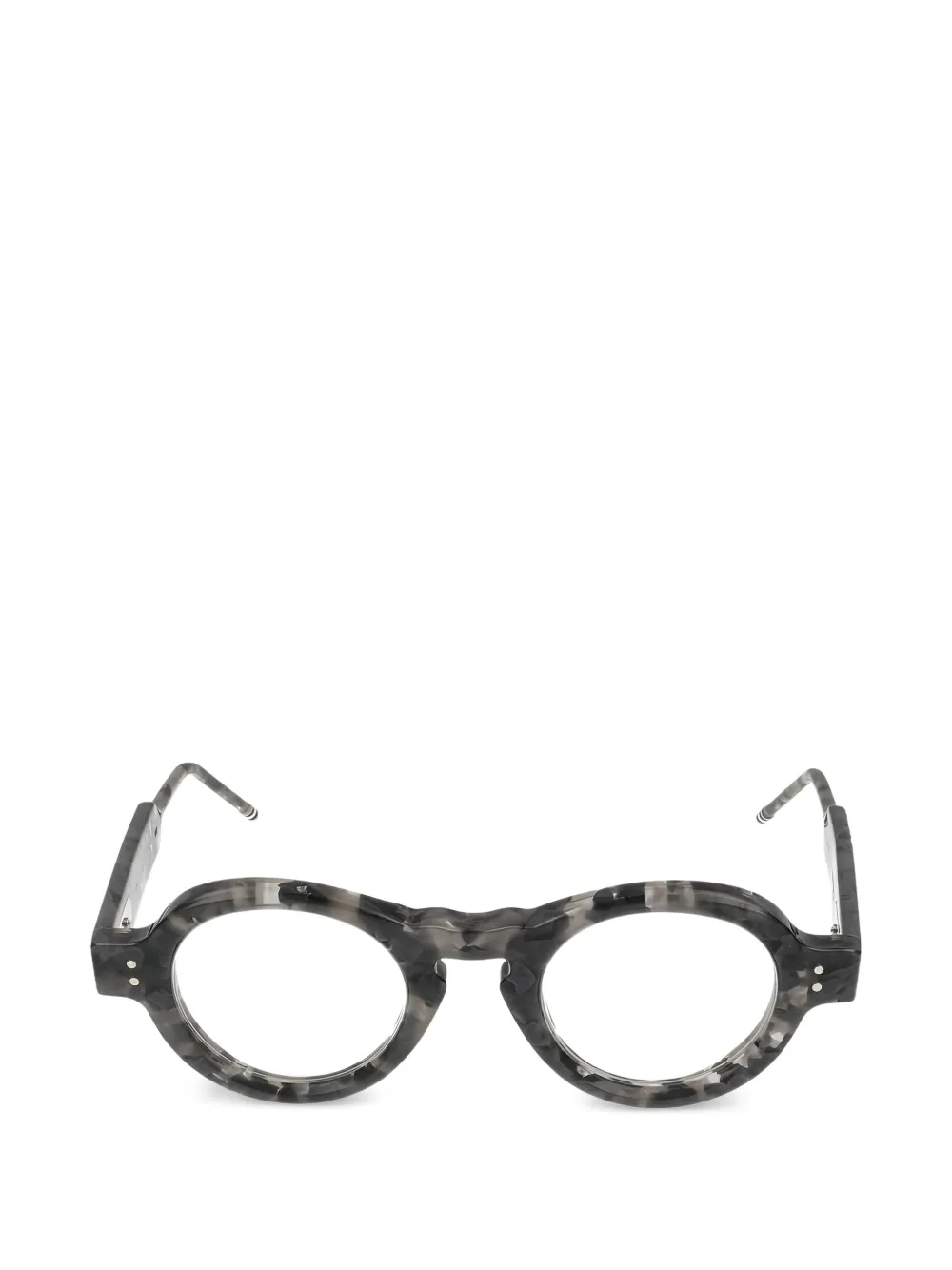 Thom Browne Eyewear round-frame tortoiseshell-effect glasses - Grigio
