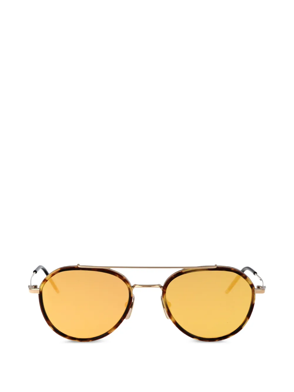 Thom Browne Eyewear tortoiseshell-effect double-bridge sunglasses - Marrone