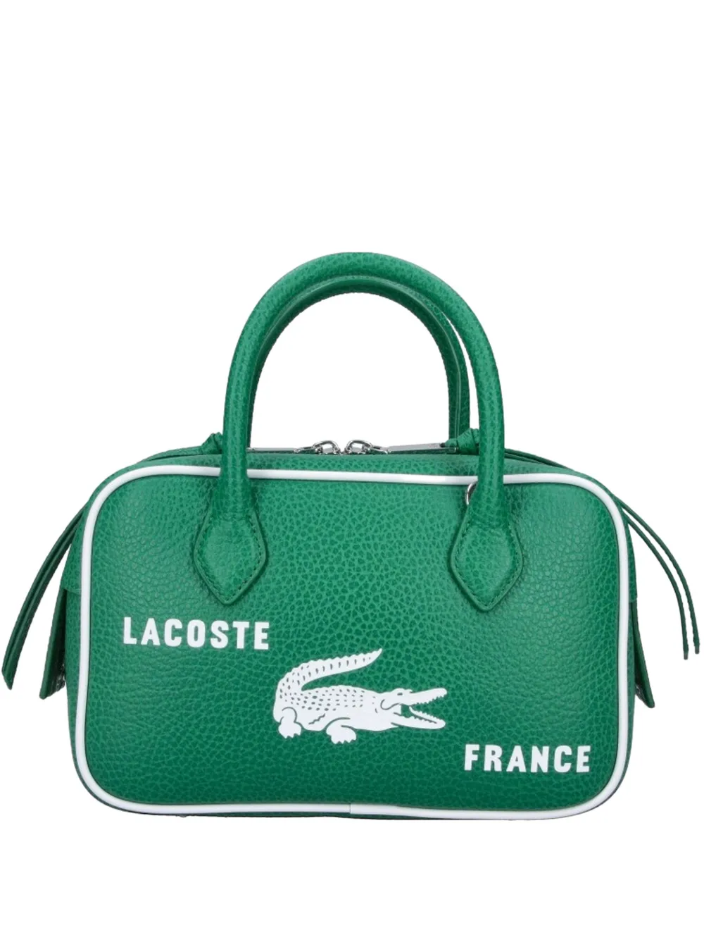 Lacoste logo-print pebbled tote bag - Verde