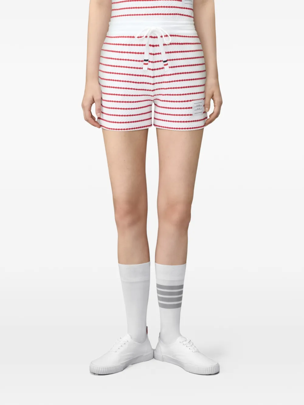 Thom Browne Mini-shorts met honingraattextuur Wit