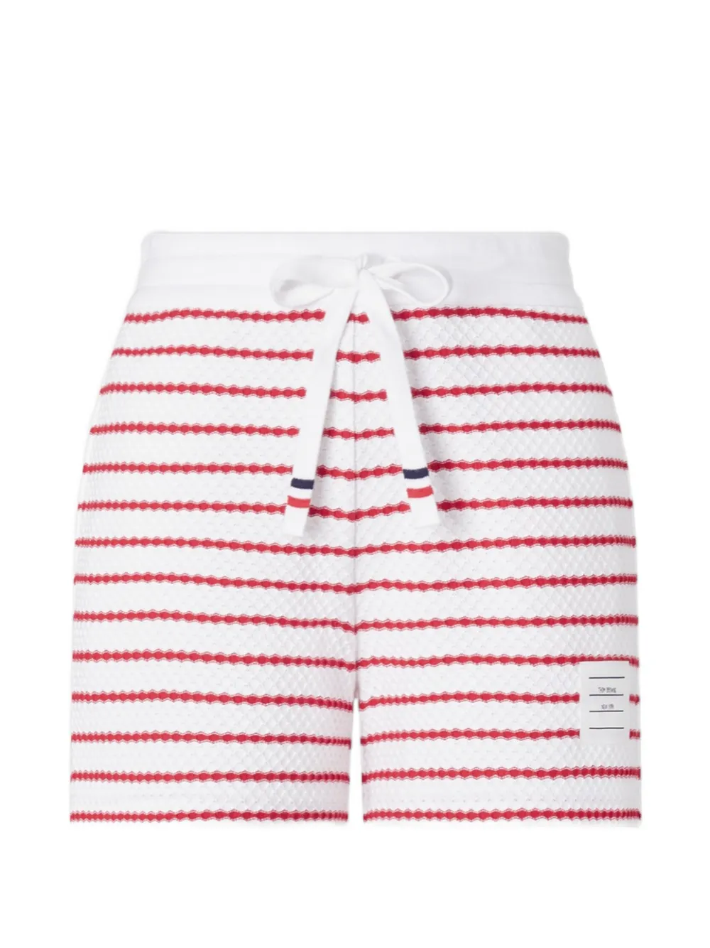 Thom Browne honeycomb-texture mini shorts - White