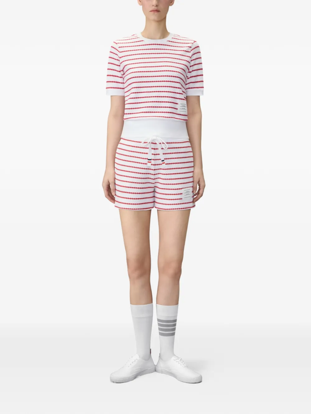 Thom Browne Mini-shorts met honingraattextuur Wit