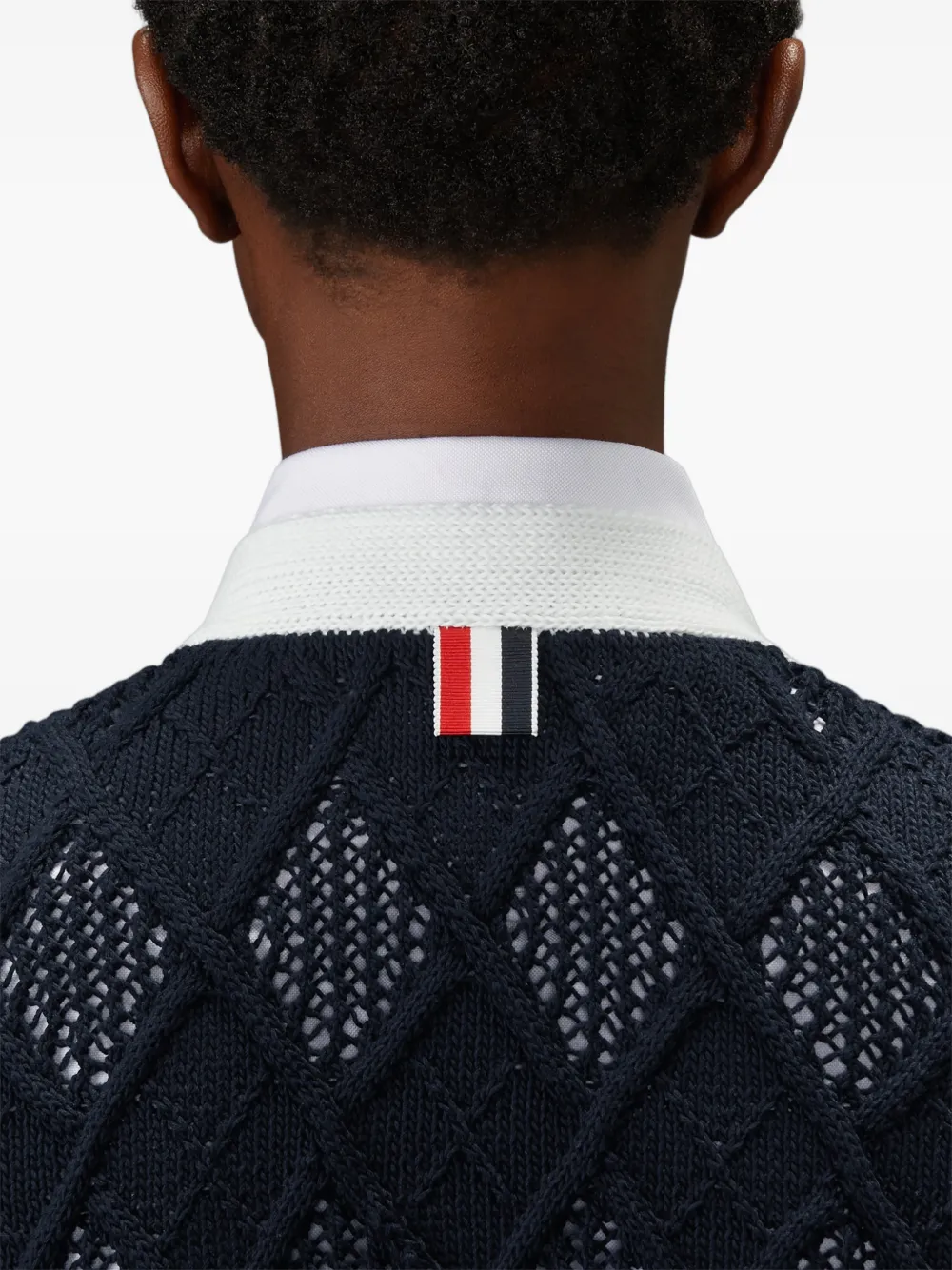 Thom Browne Vest met argyle patroon Blauw