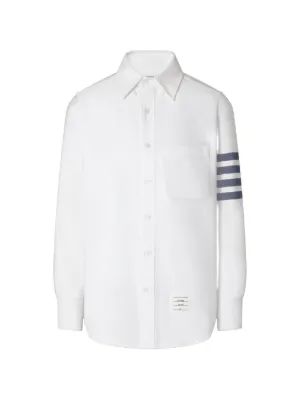 THOM BROWNE 長袖シャツ　ストライプ　4BAR オックスフォード Thom Browne University Stripe 4-Bar Lobster Oxford Shirt | Grey