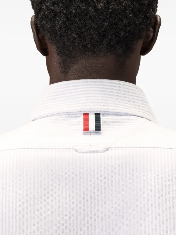 Thom Browne University Stripe 4-Bar Lobster Oxford Shirt | Grey