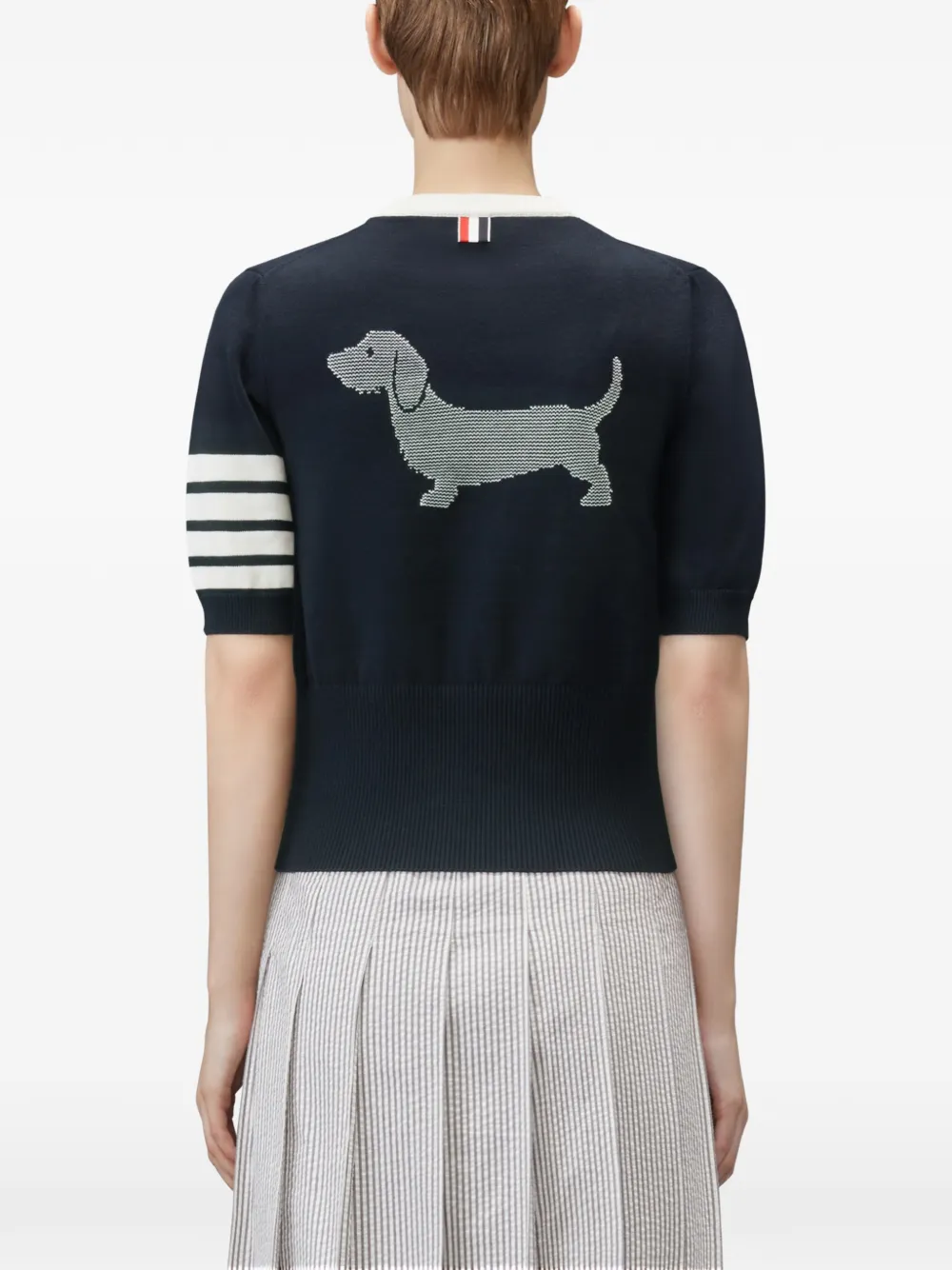 Thom Browne Hector intarsia T-shirt Blauw