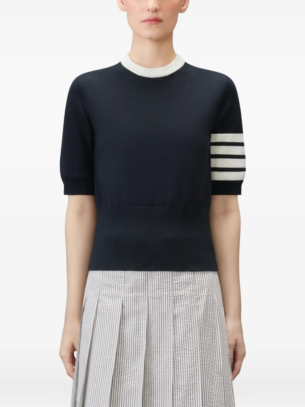 Thom Browne Hector intarsia T-shirt Blauw