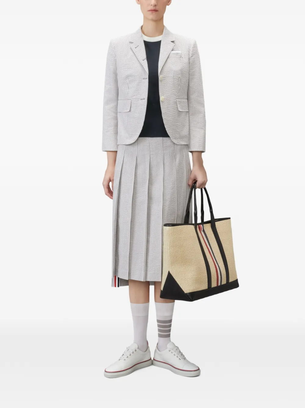 Thom Browne Hector intarsia T-shirt Blauw