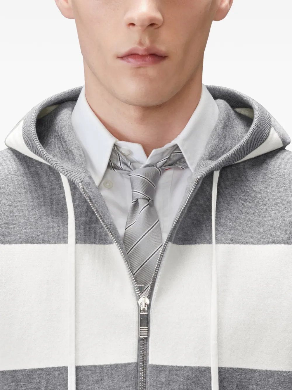 Thom Browne Hector gestreepte hoodie Grijs