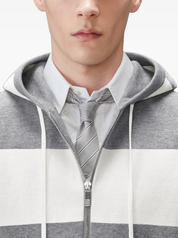 Thom Browne Hector 4BAR ジップアップ パーカー | グレー | FARFETCH JP
