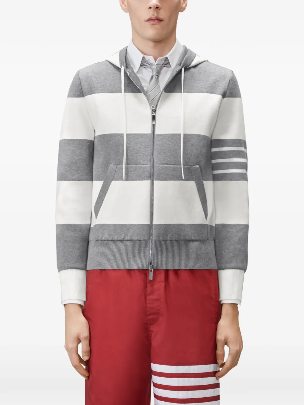 Thom Browne Hector gestreepte hoodie Grijs