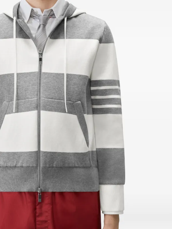 Thom Browne Hector 4BAR ジップアップ パーカー | グレー | FARFETCH JP
