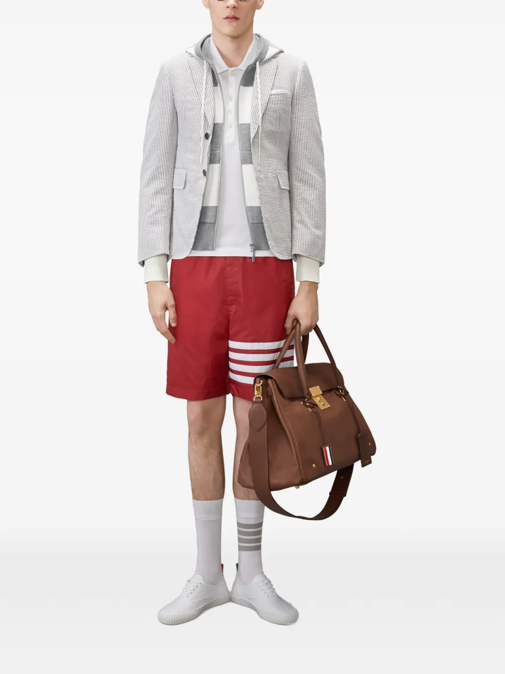 Thom Browne Hector gestreepte hoodie Grijs
