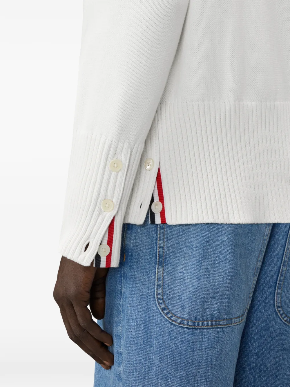 Thom Browne Vest met RWB-streep en kreeft intarsia Wit