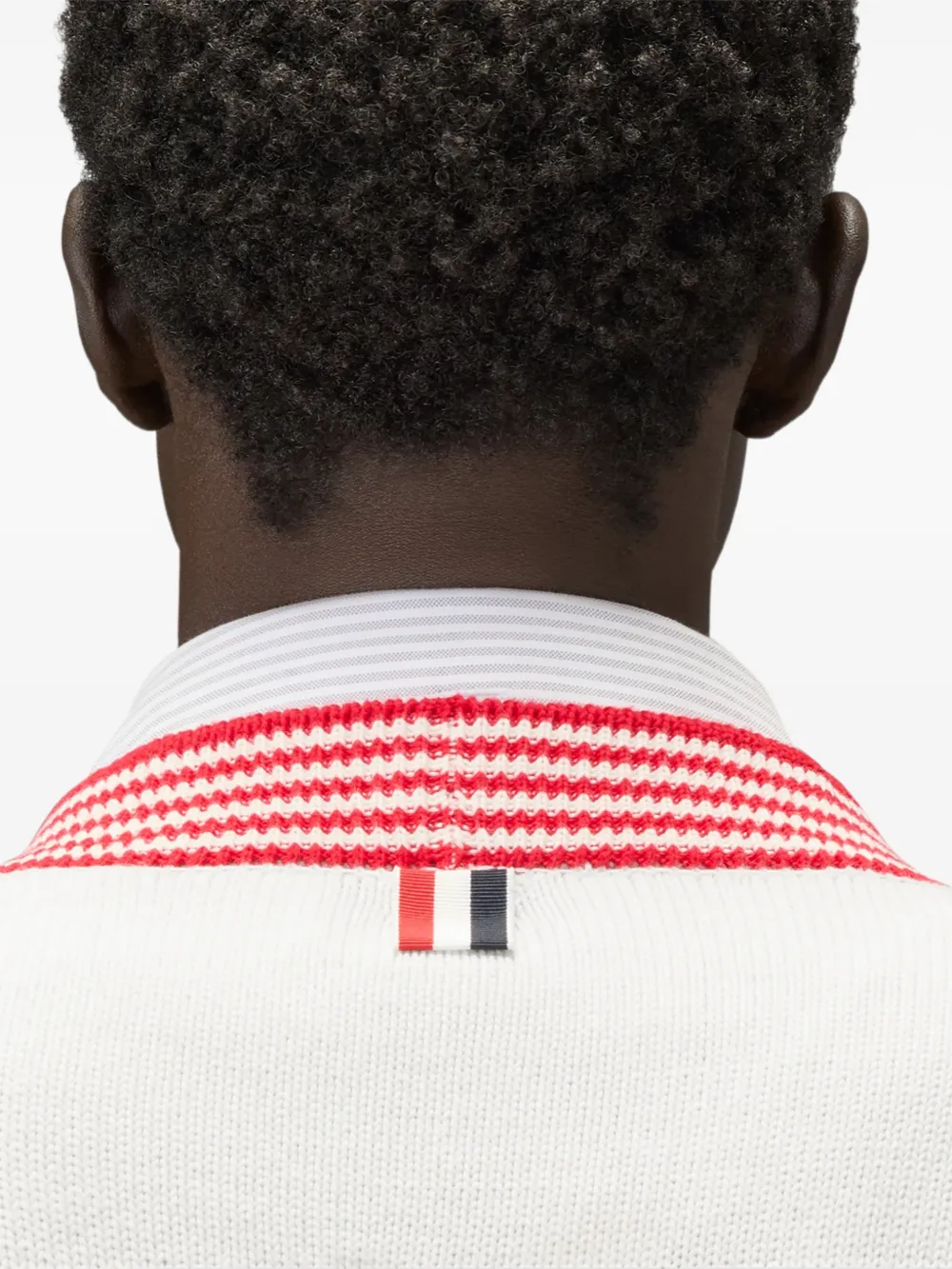Thom Browne Vest met RWB-streep en kreeft intarsia Wit