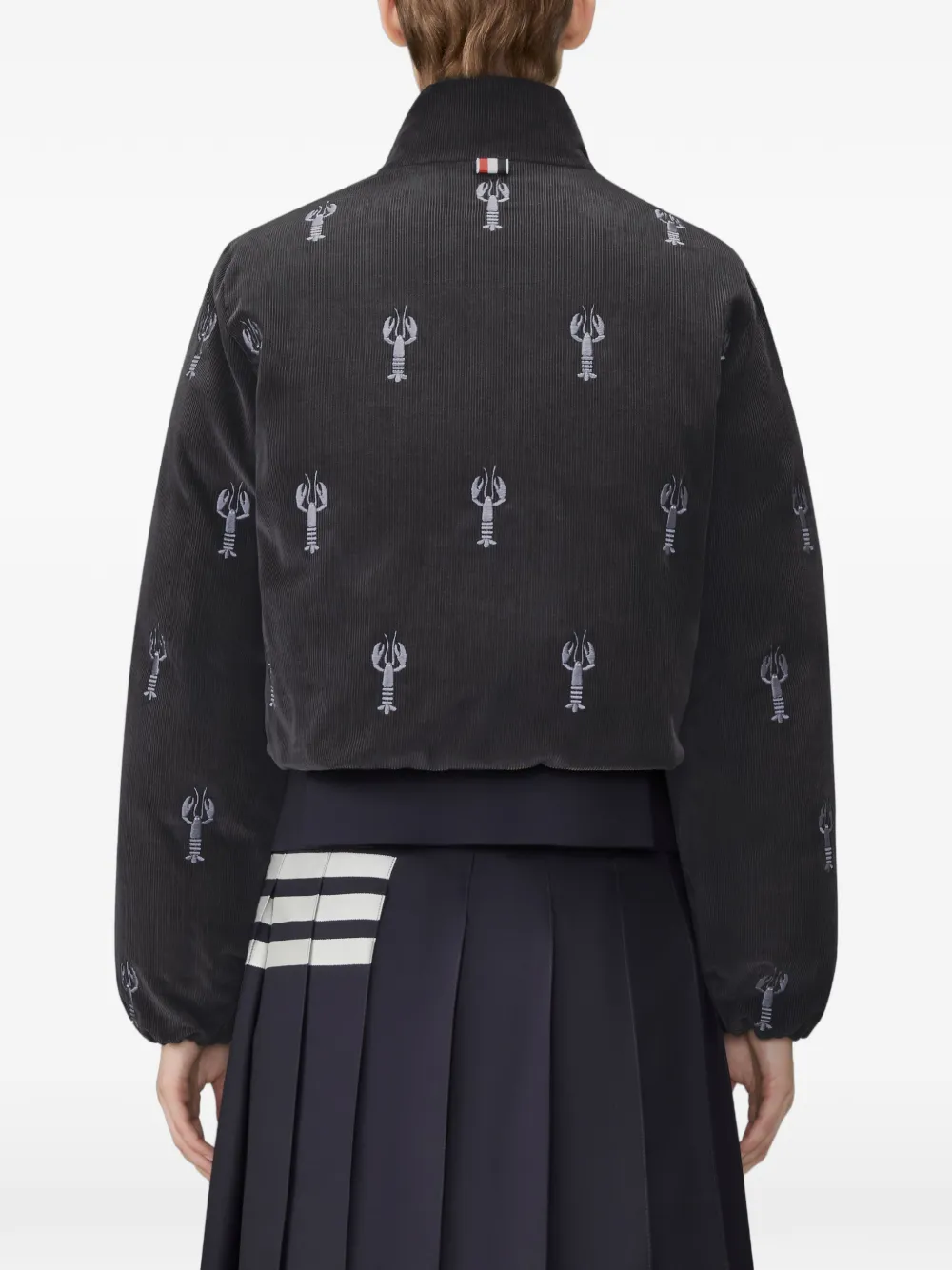 Thom Browne Lobster-stitch Reversible Jacket in Grey, view 4