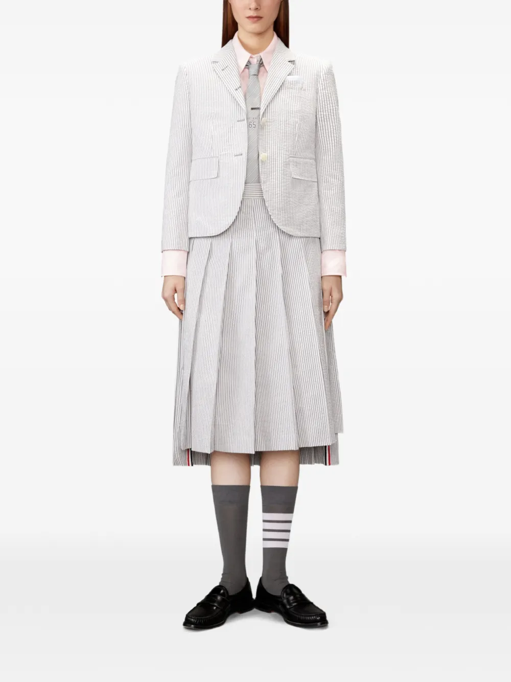 Thom Browne Linnen blouse met 4-Bar strepen Roze
