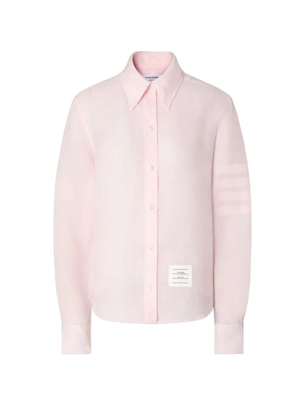 Thom Browne Linnen blouse met 4-Bar strepen Roze