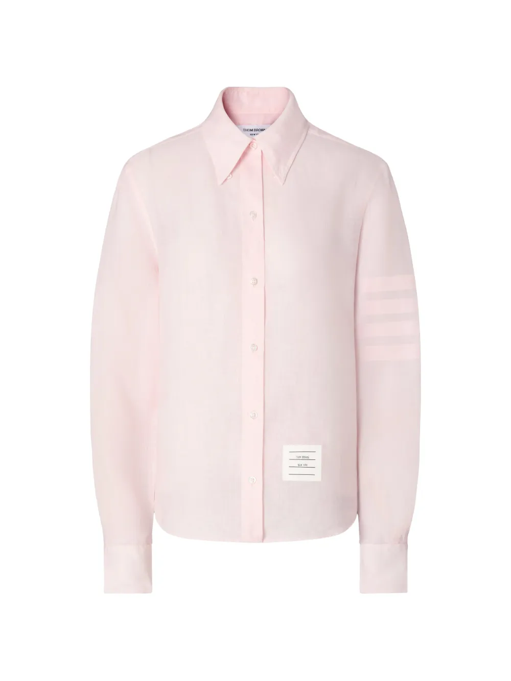 Thom Browne Linnen blouse met 4-Bar strepen Roze