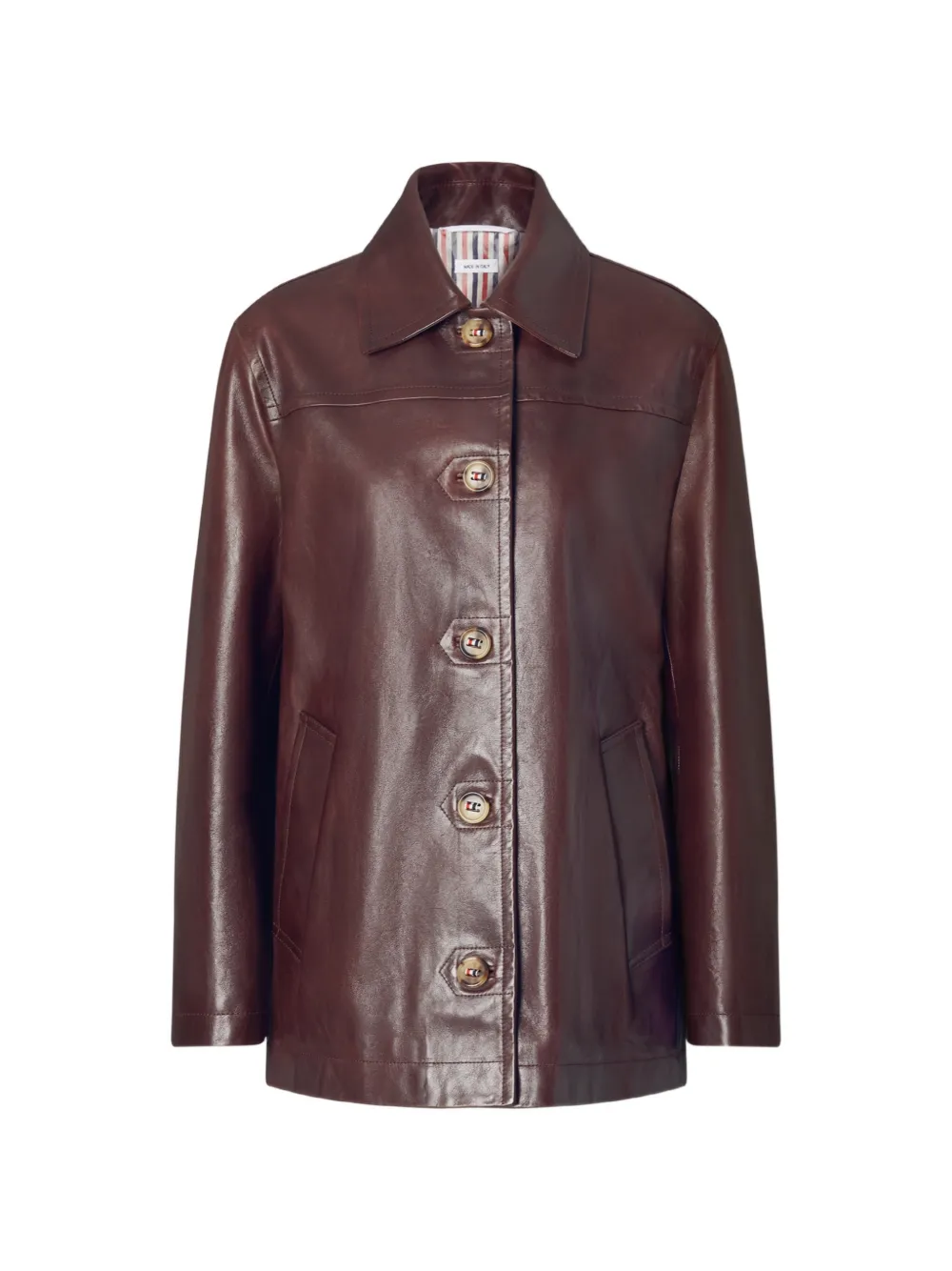 Thom Browne Dockside leather coat - Rosso