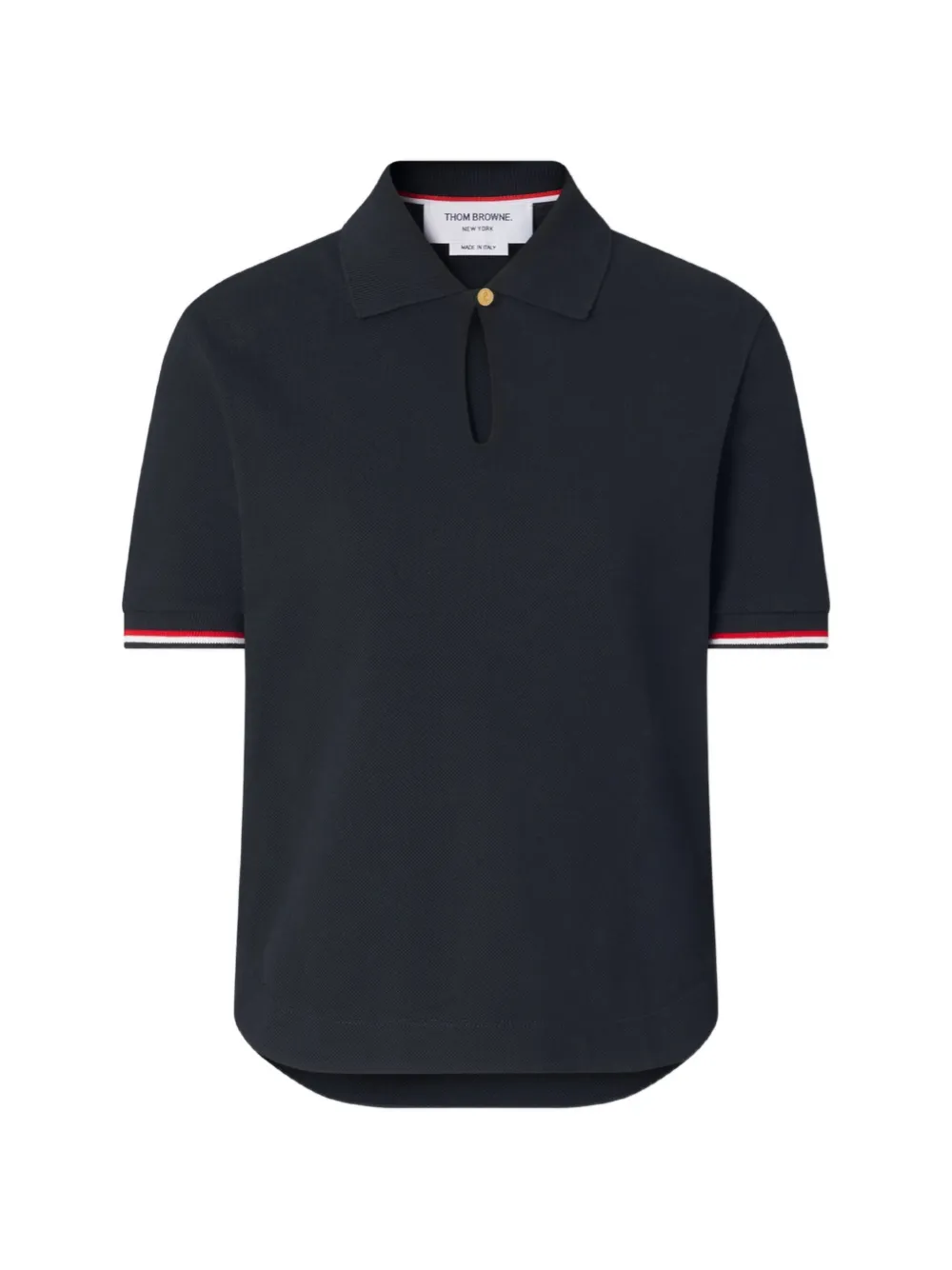 Thom Browne keyhole-detail polo shirt - Blu