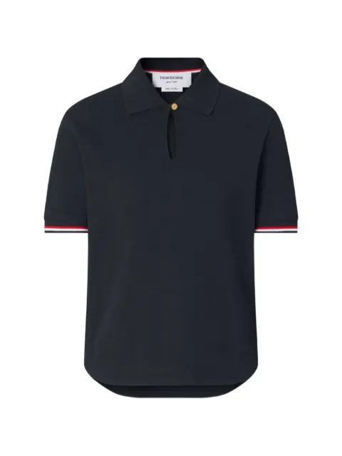 Thom Browne keyhole-detail polo shirt