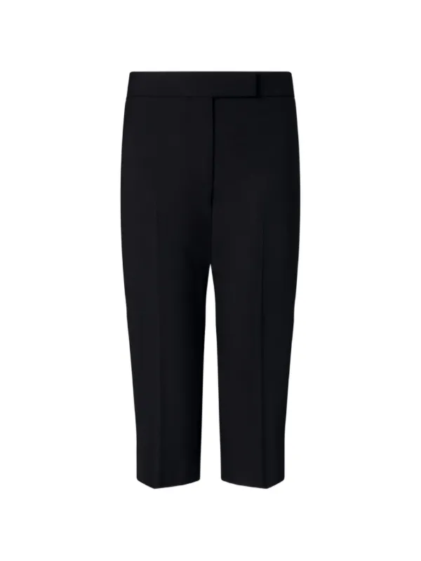 Thom Browne Hopsack Suiting Cropped Trousers in Black