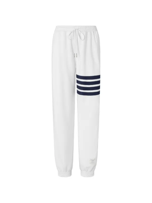 Thom Browne 4-Bar Piping Track Pants in White