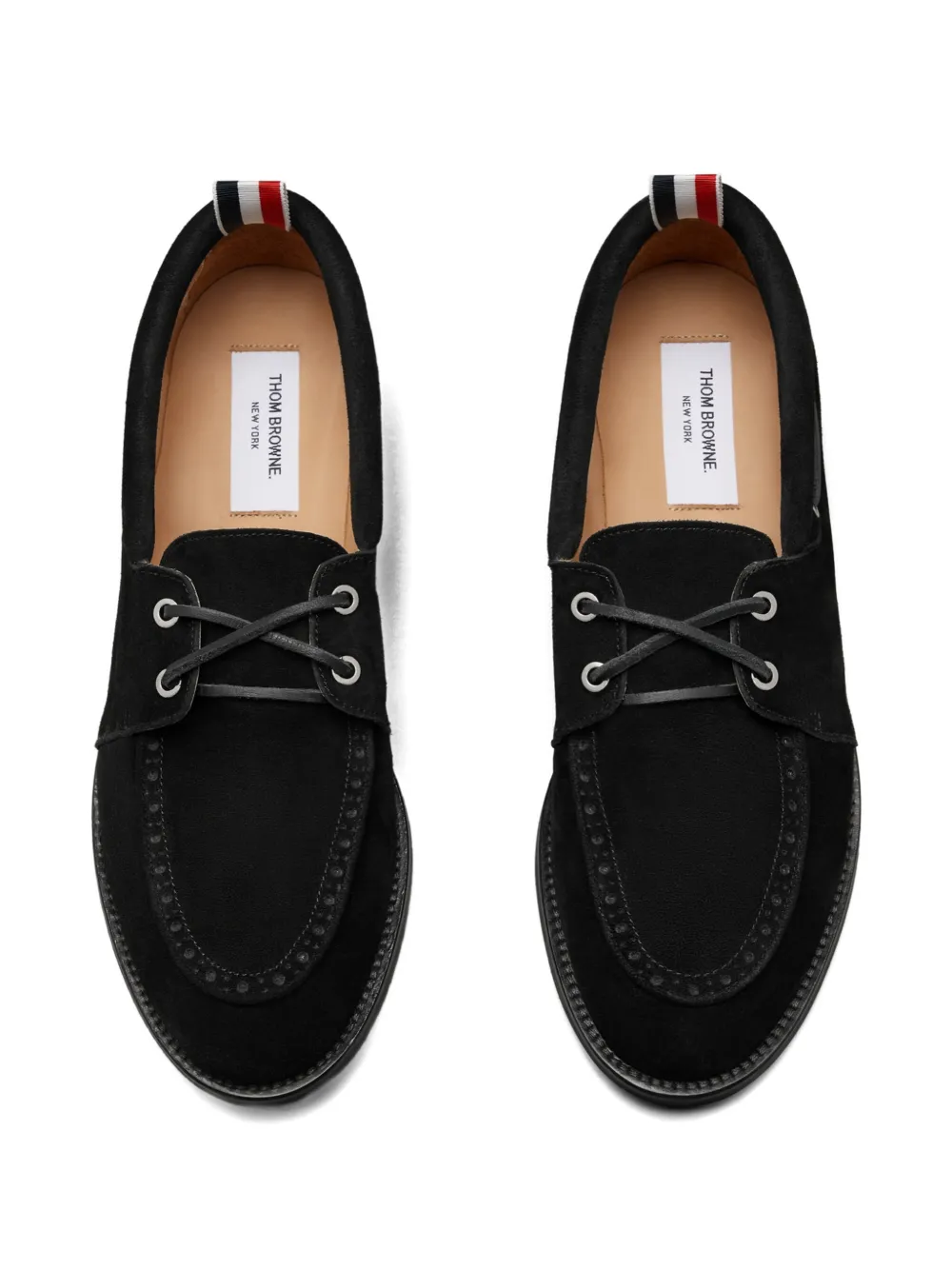 Thom Browne suede boat shoes Zwart