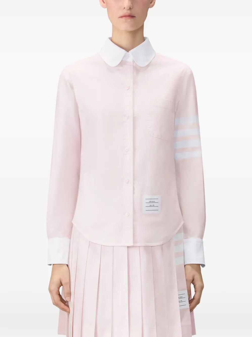 Thom Browne Oxford blouse met gestreept detail Roze