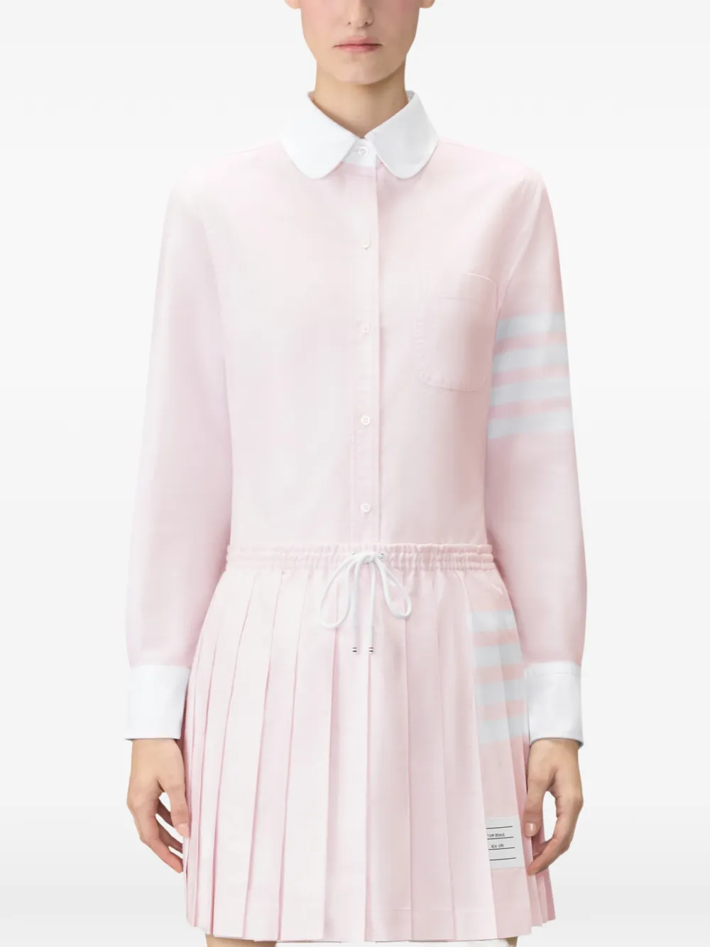 Thom Browne Oxford blouse met gestreept detail Roze