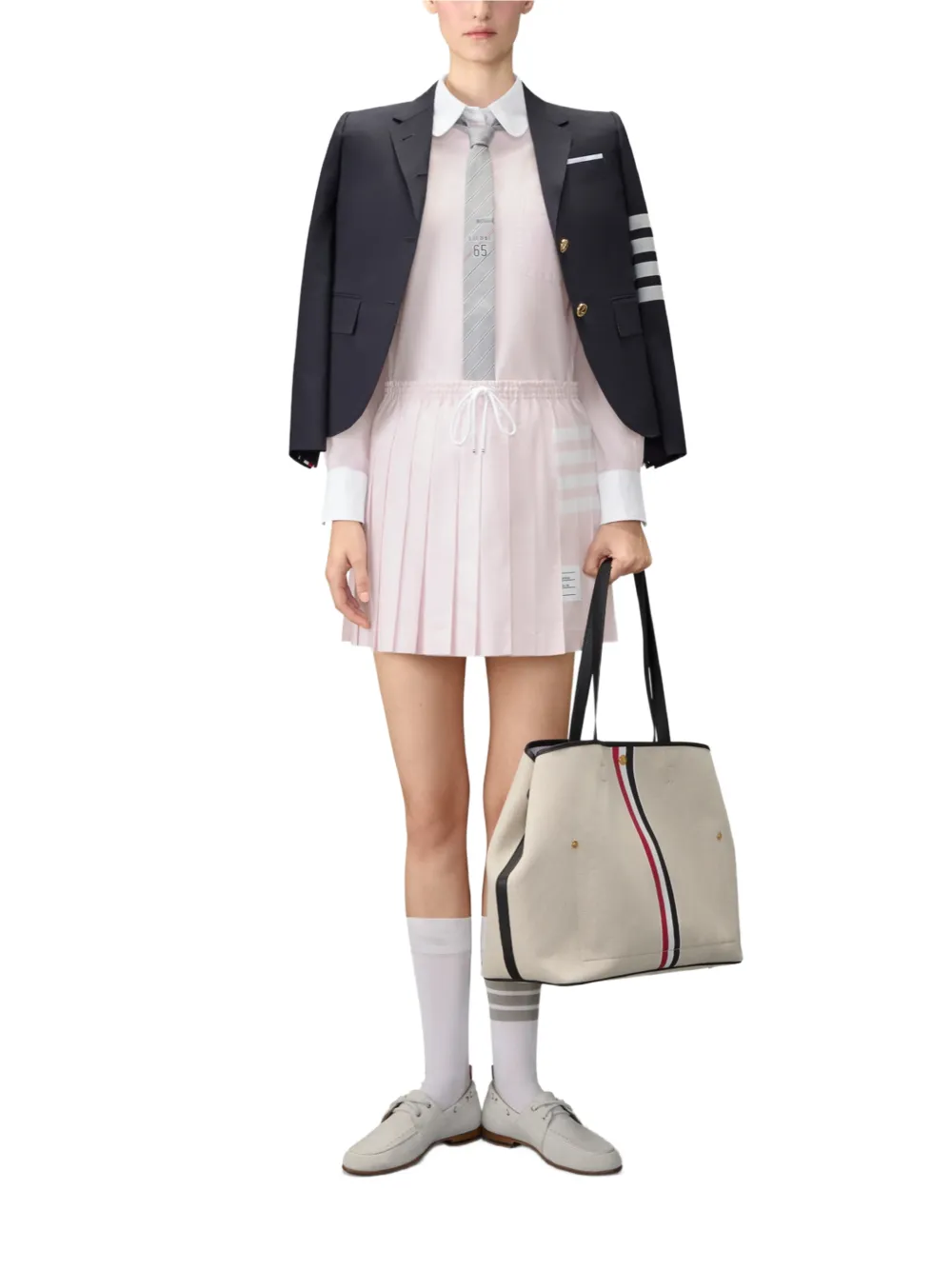 Thom Browne Oxford blouse met gestreept detail Roze
