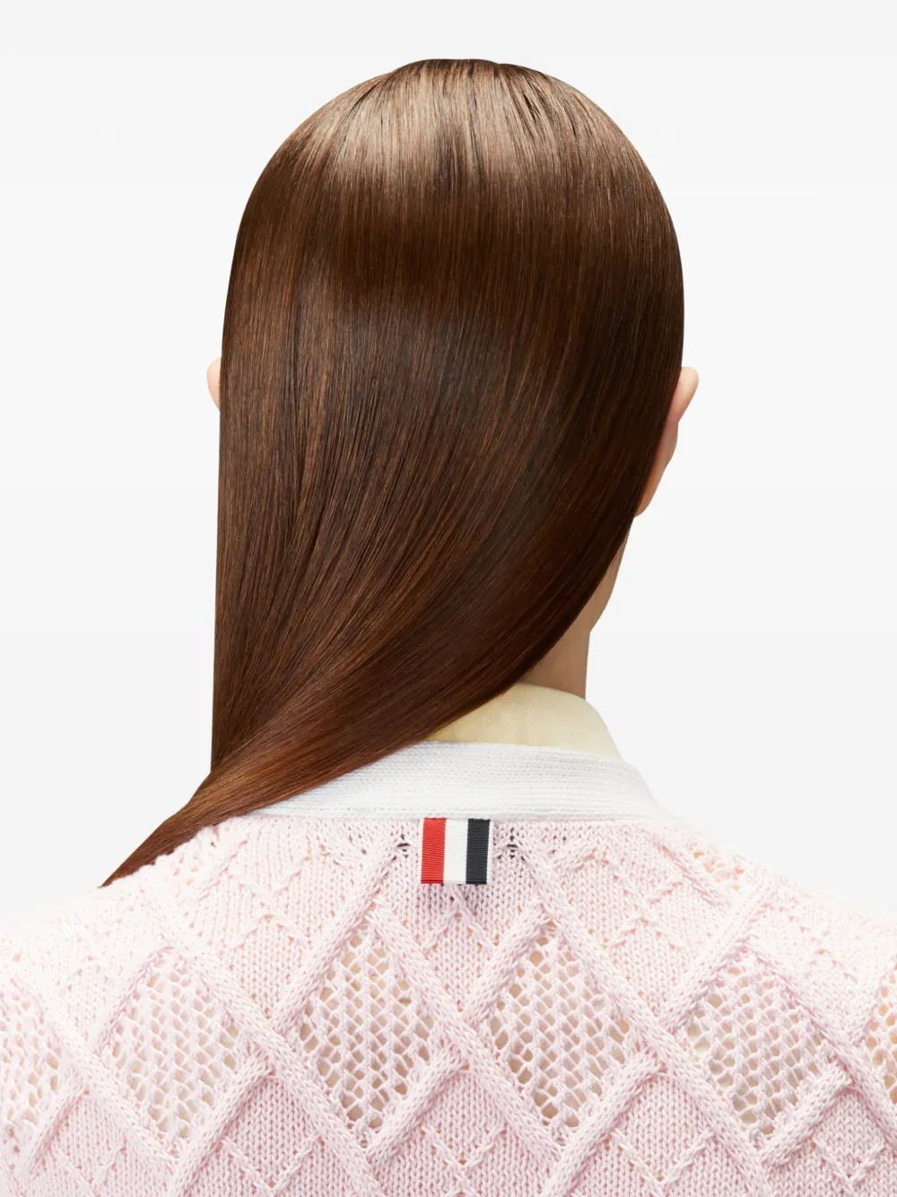 Thom Browne Argyle gebreid vest met korte mouwen Roze