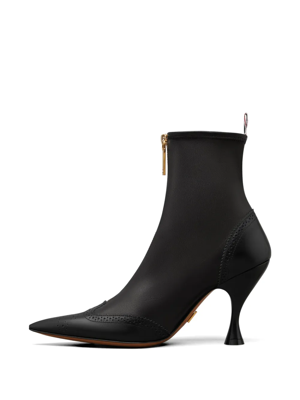 Thom Browne Wingtip leren enkellaarzen Zwart